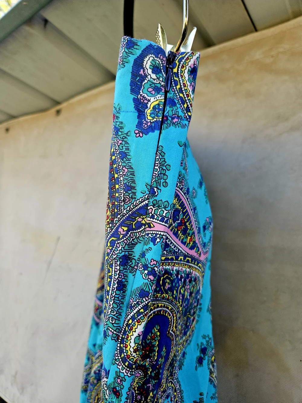 Talbots Turquoise Paisley Stretch Cigarette SKINNY Pants Cotton Sz. 6 - Picture 5 of 7